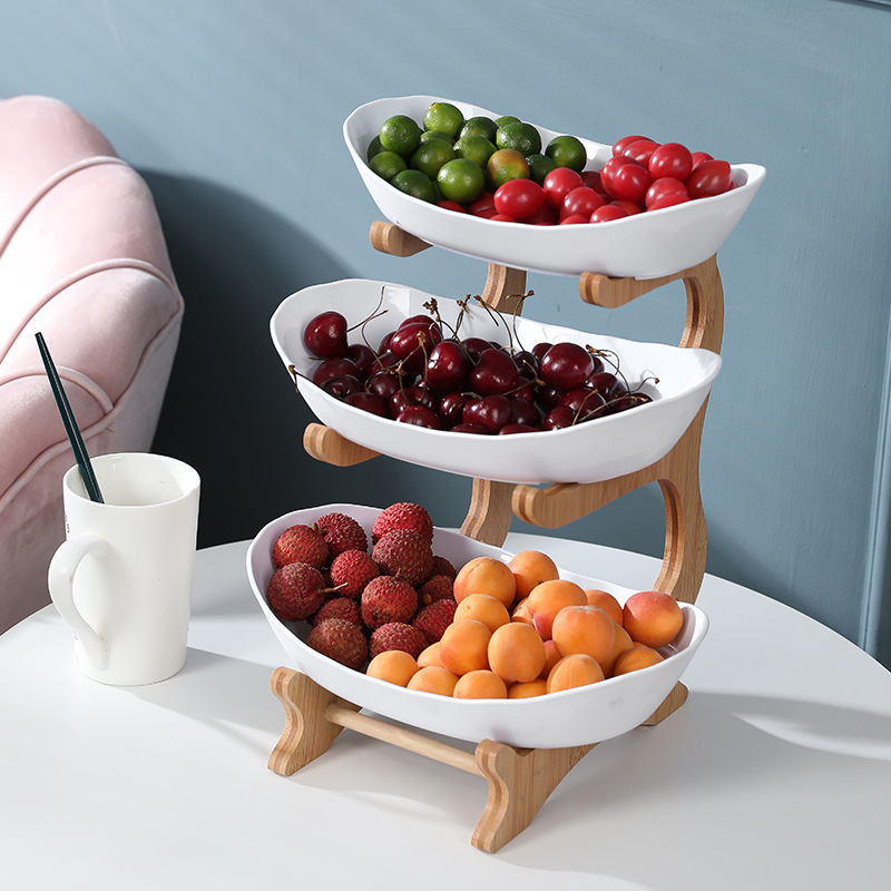 Fruit Plate Living Room Coffee Table Creative Modern Home Ornaments Multi-layer Nordic Style Internet-famous Light Luxury Plastic Food Tray