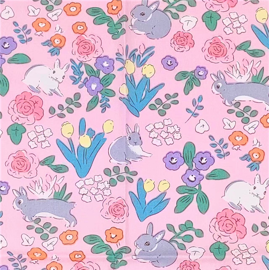 7 pieces of cotton pink floral cloth cotton twill printed fabric DIY hand patchwork group spot wholesale