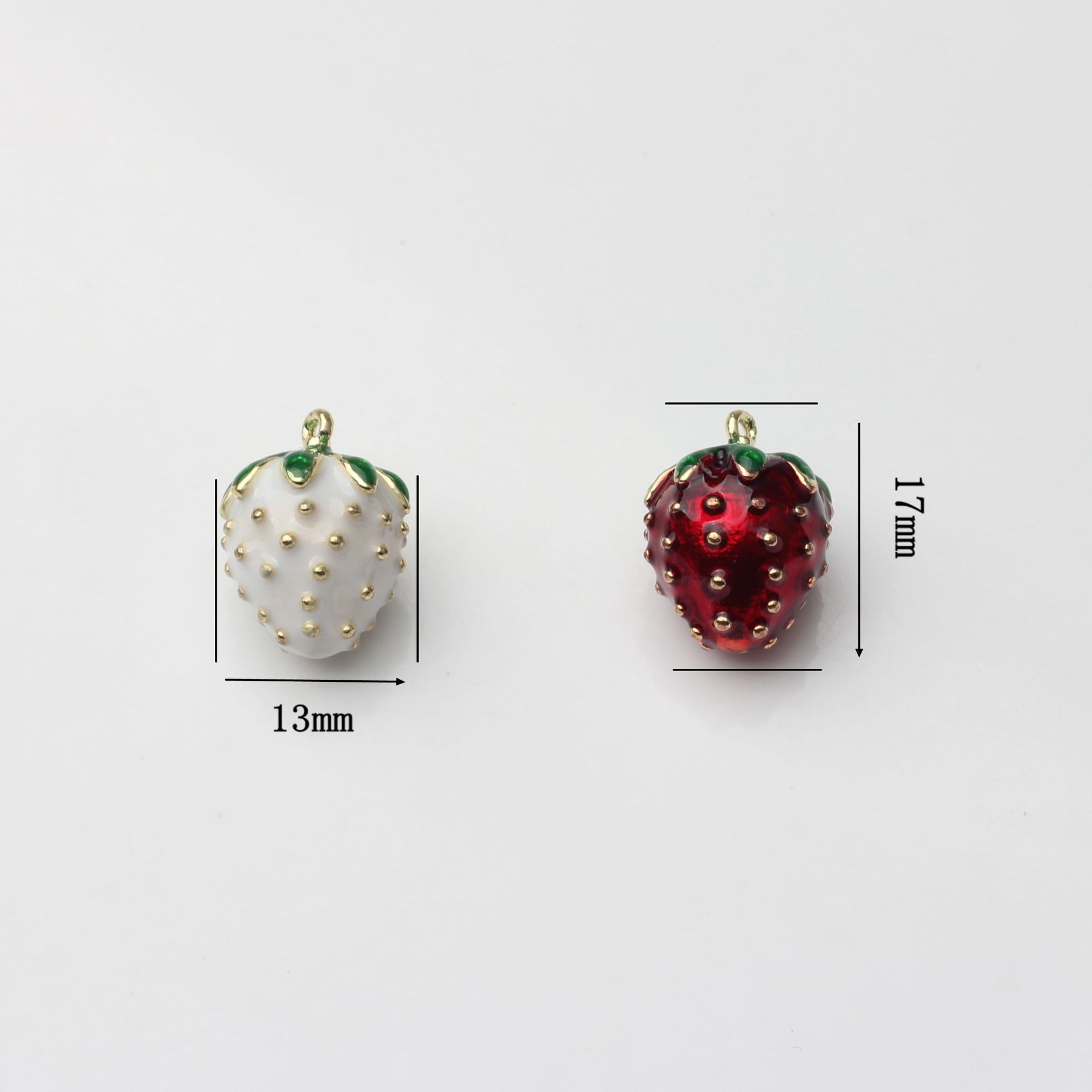 Korean version of small fresh alloy oil drop three-dimensional fruit strawberry cute small pendant diy Handmade Jewelry earrings accessories