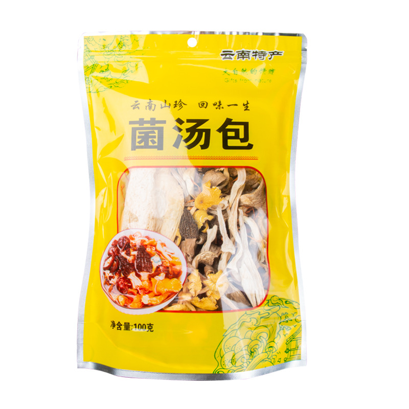 Wholesale Yunnan colorful mushroom soup package offline in stock mushroom soup package soup matsutake mushroom dry goods supermarket fair