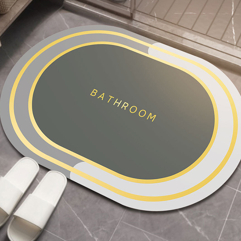 Soft Diatom Mud Absorbent Mat Non-Slip Quick-Drying Foot Mat Simple Toilet Bathroom Door Dirt-Resistant and Easy-to-take-care Floor Mat