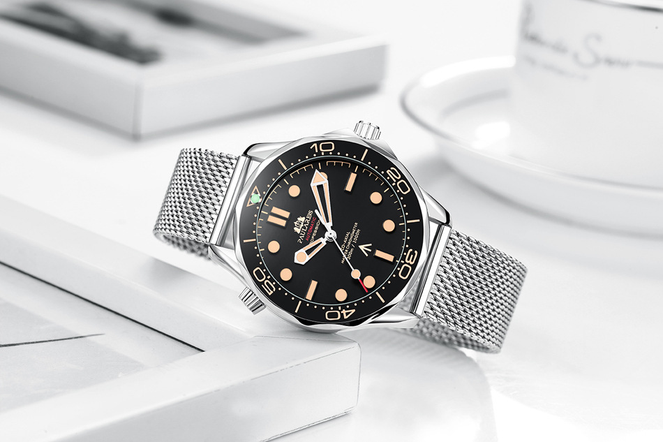 Automatic mechanical luminous steel mesh belt men's watch AUTOMATIC WATCH_voghion.com