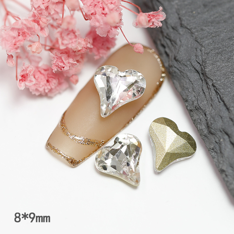 Wholesale Nail Art Jewelry Crystal Transparent Rhinestone Water Drops Butterfly Axe Love Nail Art Diamond Shaped Pointed Bottom Diamond Super Flash