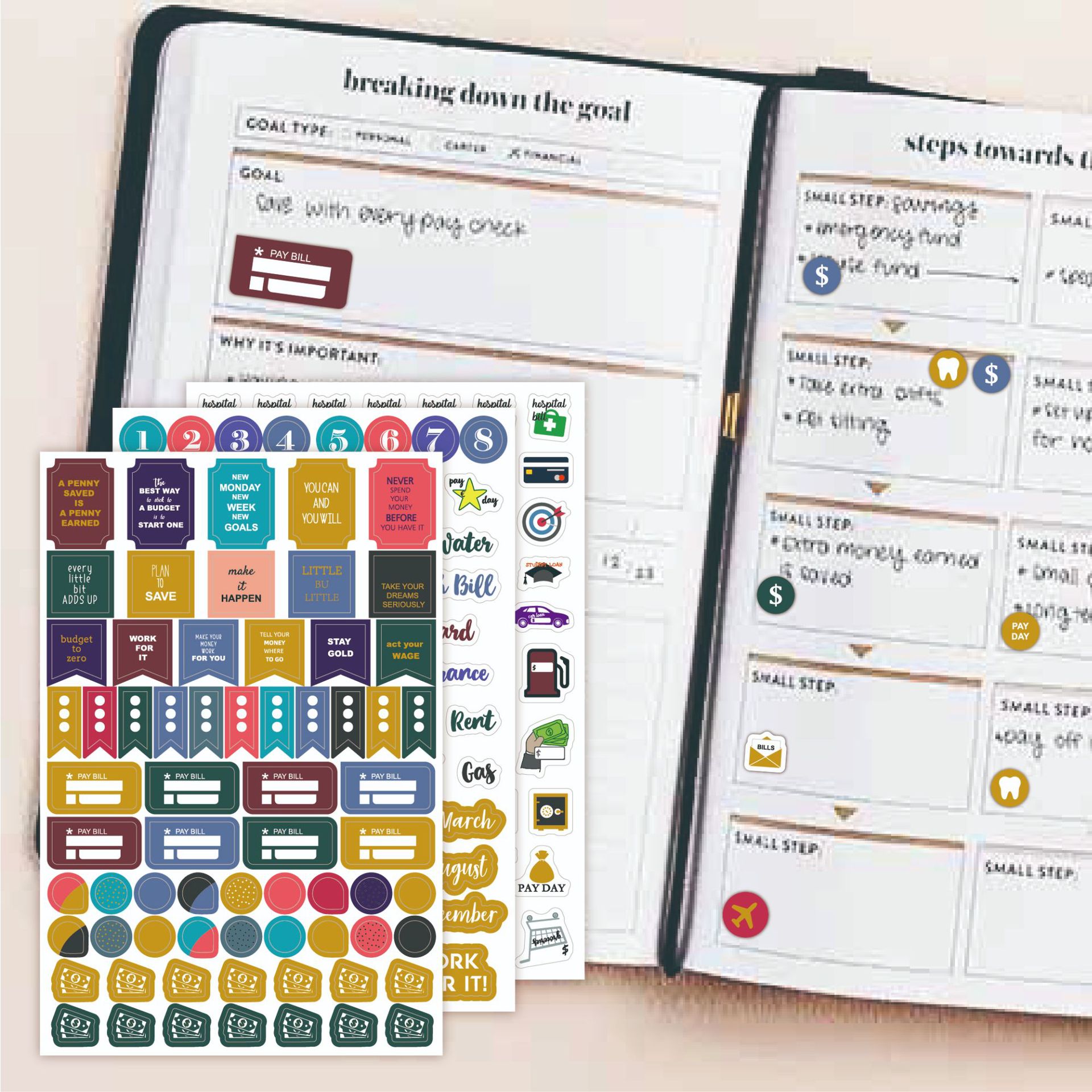 BUDGET STICKER BUDGET theme plan stickers payment plan stickers creative bronzing planning stickers