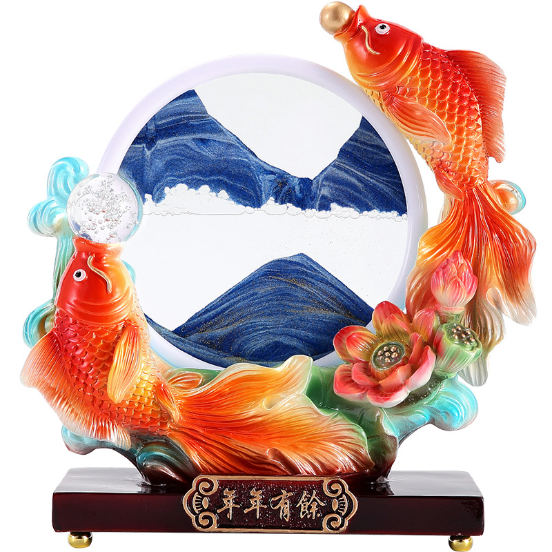 More than a year creative quicksand ornaments new Chinese housewarming gifts wine cabinet decorations resin  fortune
