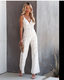 European and American women's deep V backless jumpsuit cross-border long solid color slim sleeveless jumpsuit women's wholesale