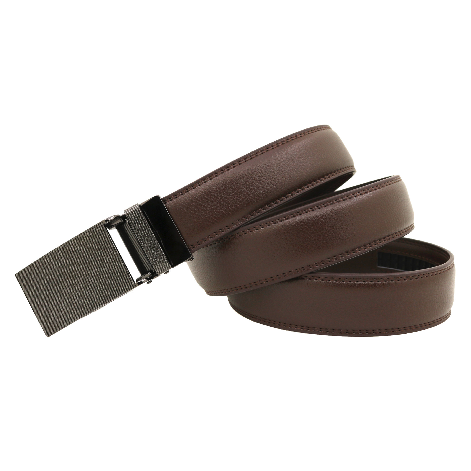 Japanese Style Men's Automatic Buckle Belt Double Layer Cowhide Genuine Leather Waist Belt Business Fashion Accessory