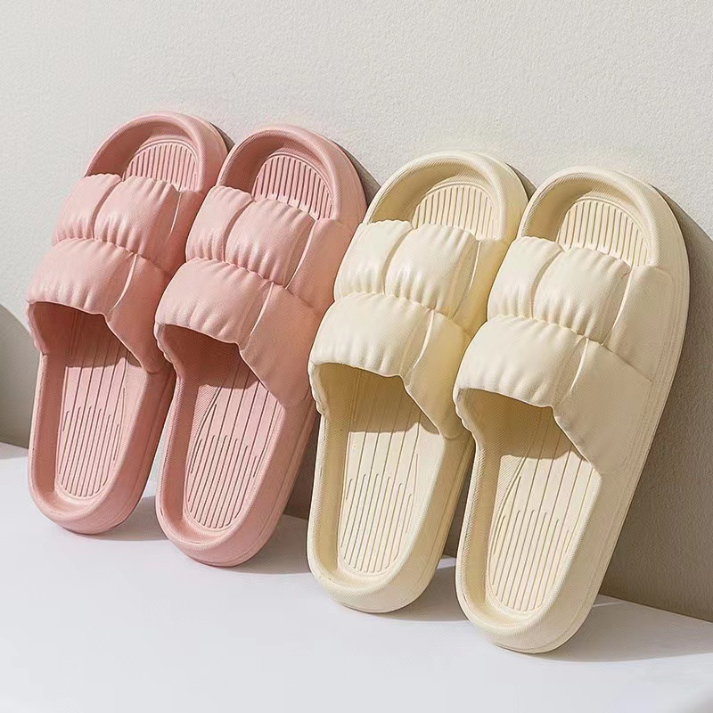 Slip-on slippers for women Summer home non-slip bathroom Bath couple thick bottom home home men's sandals summer outdoor wear
