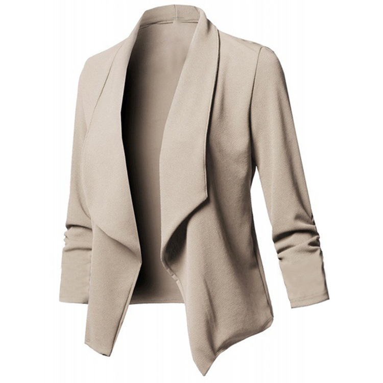  Amazon best-selling European and American slim long-sleeved solid color double-layer collar lapel blazer jacket