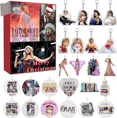 Taylor Christmas advent countdown decoration 24 gifts acrylic decoration and keychain surprise