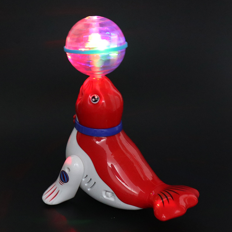Cross-border children's universal rotating light music Projection Dance top ball sea lion dolphin electric toy trembles Net Red