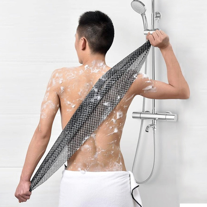 Bath towel men don't ask for people Bath flower pull back strip household artifact painless mud bath towel double-sided bath strip