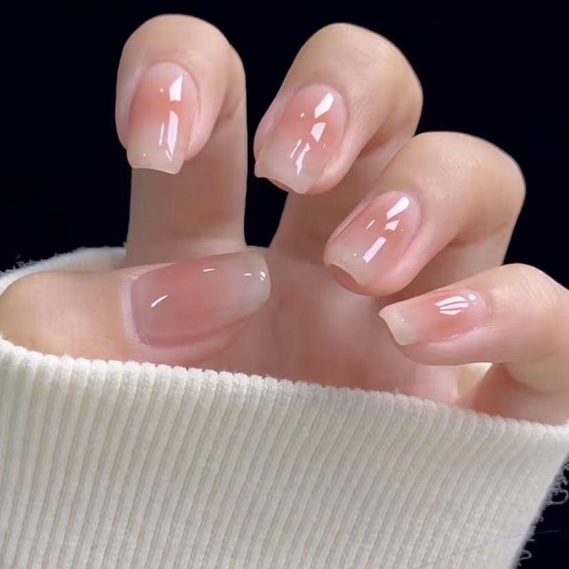 Wearing Armor Handmade Nail Art Super Fairy Peach Blush Nail Art False Nail Patch Removable and Reusable