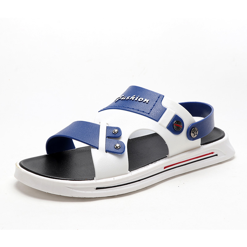 Summer sandals men's fashionable slippers dual-use outdoor wear non-slip fashionable plastic all-match adult student beach casual sandals