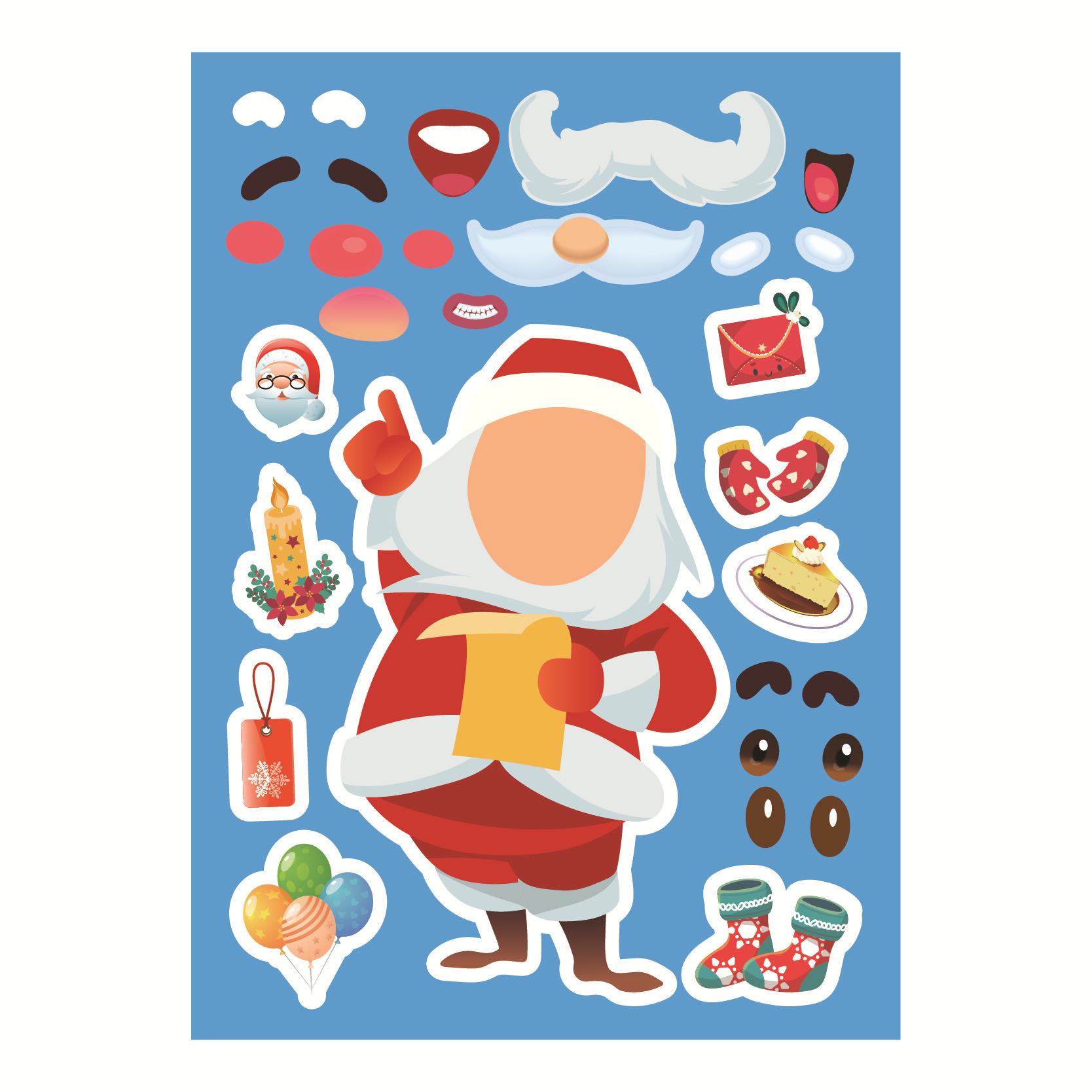 Christmas DIY stickers children's holiday handmade stickers Christmas party gift stickers Christmas tree elf reindeer