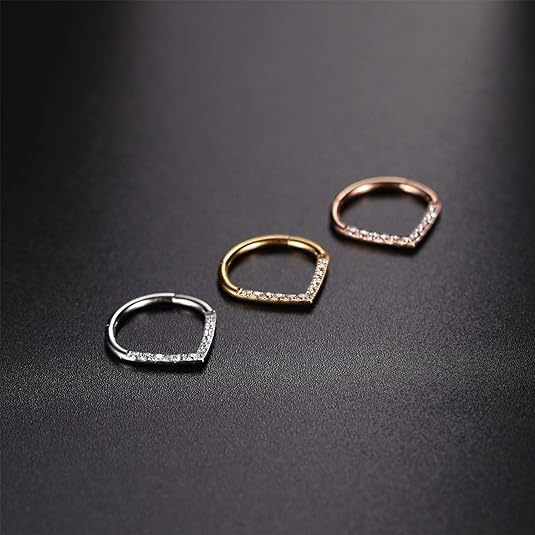 Cross-border Hot Selling Accessories Stainless Steel Nose Ring Fashion Jewelry Drop Piercing Jewelry Diamond Nose Ring