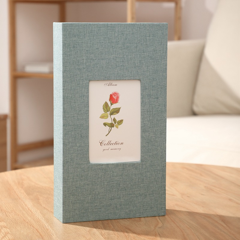 Vintage plastic photo can be put linen cloth photo album photo album this commemorative book insert large capacity Family