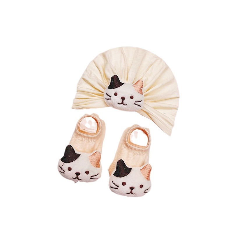 Spring and Summer baby rabbit hat suit children care door tire hat newborn cartoon pullover hat socks