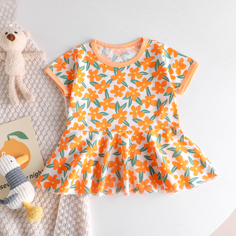 2022 summer new girls' dress Western style baby princess dress Korean style infant small skirt casual nightdress