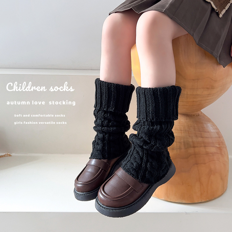 Cute Lolita winter and autumn knitting JK girl baby cashmere cabled warm stacker knee socks