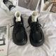 British style Mary Jane shoes 2023 Spring and Autumn new black lace-up small leather shoes women's Japanese PU leather loafers for women
