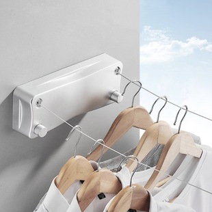 Non-perforated Clothesline Retractable Invisible Indoor Balcony Drying Rack Windproof Non-slip Retractable 304 Wire Rope