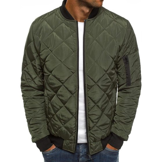 2022 AliExpress Amazon European Code Foreign Trade Cotton Clothes Fall/Winter Men's Color Loose Jacket Rhombus Cotton-padded jacket Factory