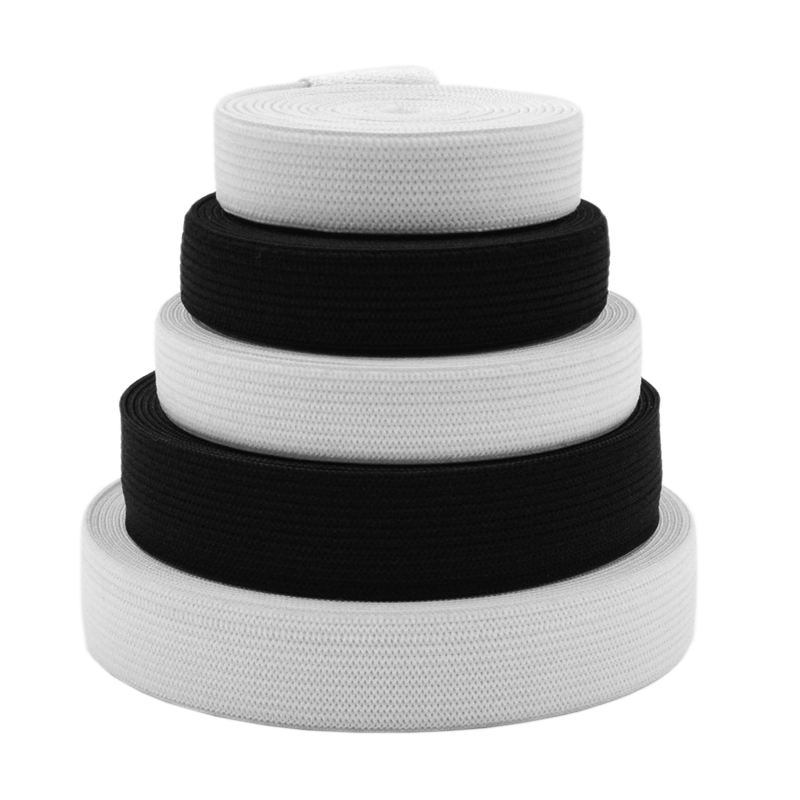 Spot Black and White Crochet Edge Latex Elastic Knitted Plain Flat Clothes Rubber High Elastic Wide Waist Elastic Band
