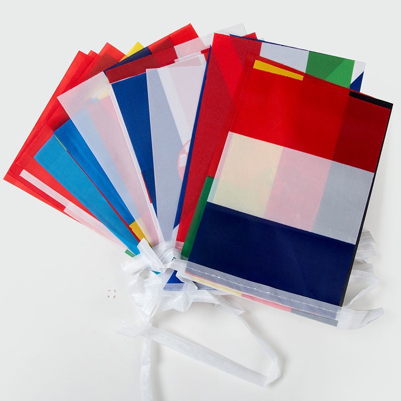 2022 Qatar World Cup Top 32 Countries String Flag Football Bar Club Hang Flag Pull Flag Decoration Cheers