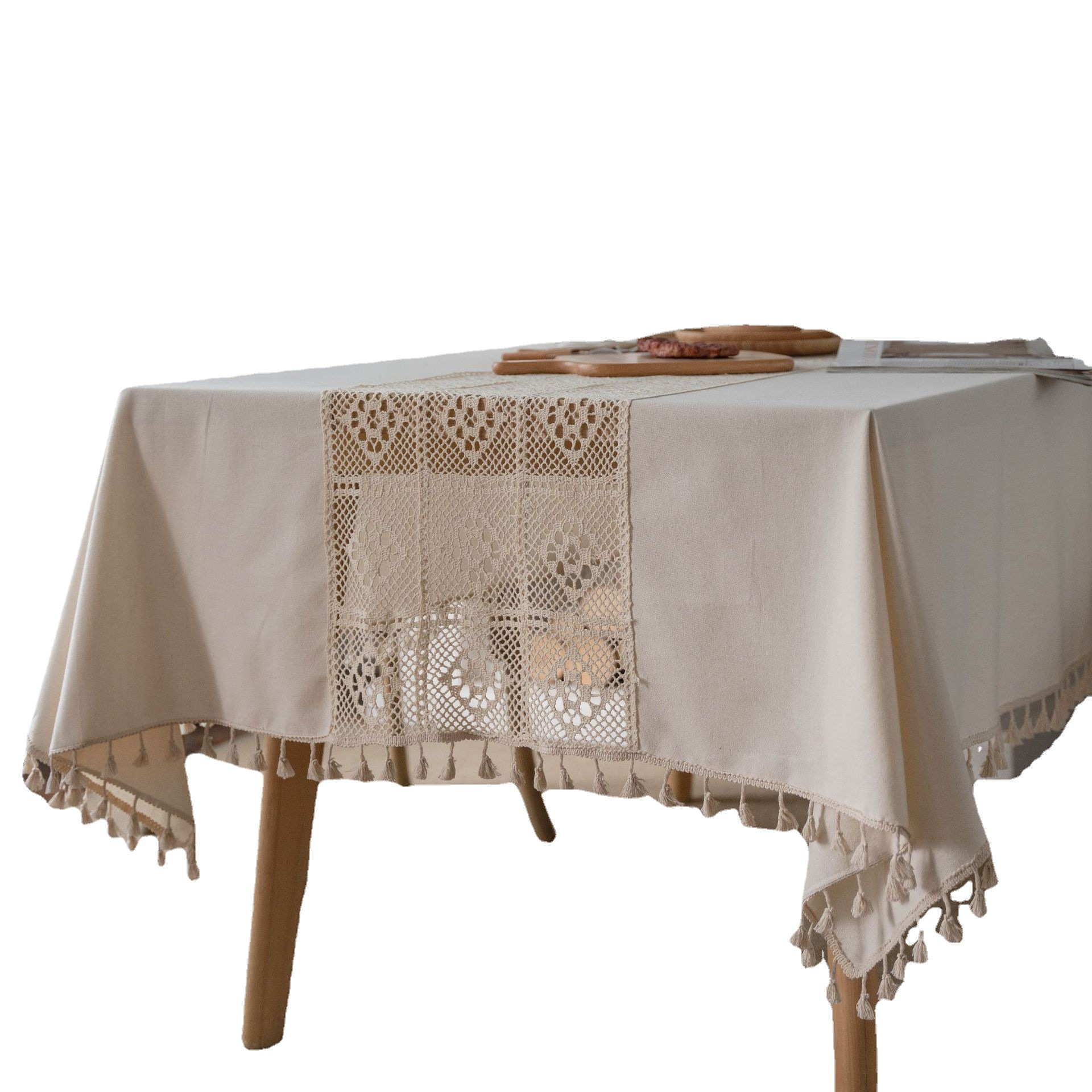 Cloth father American beige hollow crochet stitching table tablecloth tea table cloth table cover napkin manufacturers spot