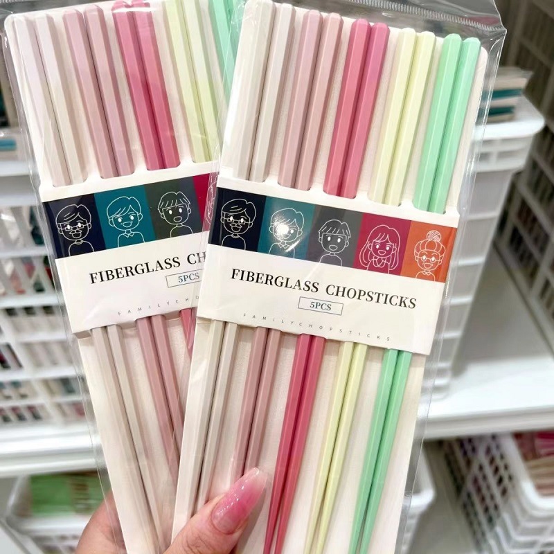 Hexagonal Chopsticks Macaron Chopsticks Internet Celebrity ins Morandi Chopsticks High Beauty Value Girl Powder High Temperature Resistant Alloy