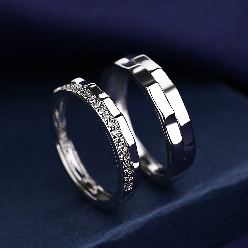 New Wave Ring for Men and Women on Qixi Valentine's Day: Creative Korean Style, Adjustable Band, Simple Design, Perfect Gift for Your Girlfriend