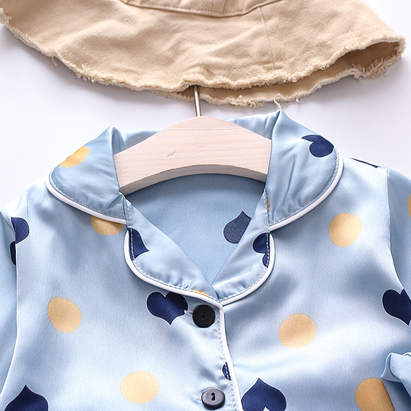 CA126 a generation of new year children's home clothes long sleeve casual fashion baby love pajamas two