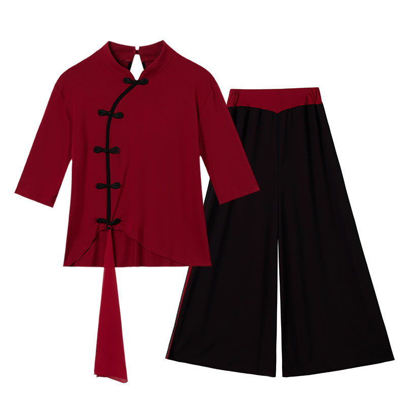 2304 New Square Dance Costume suit Odale Pipa Medium Long Sleeve Dance Clothes Chiffon Dance Practice Clothes