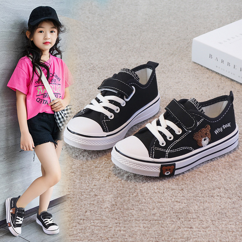 Girls' canvas shoes 2024 Spring and Autumn New Boys' board shoes Children's cloth shoes little girl casual shoes soft bottom