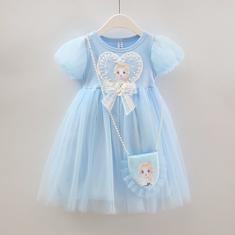 愛莎公主裙女童夏elsa裙子新款冰雪奇緣艾莎連衣裙子兒童生日禮服