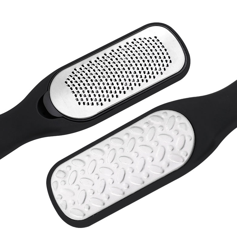 Spot wholesale stainless steel double-sided foot repair board file plastic hand foot grinder corrosion pattern to remove calluses dead skin foot rubbing tool