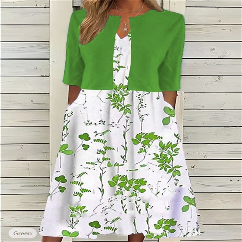 2025 foreign trade Amazon AliExpress ebay ladies light mature temperament elegant long skirt two-piece dress