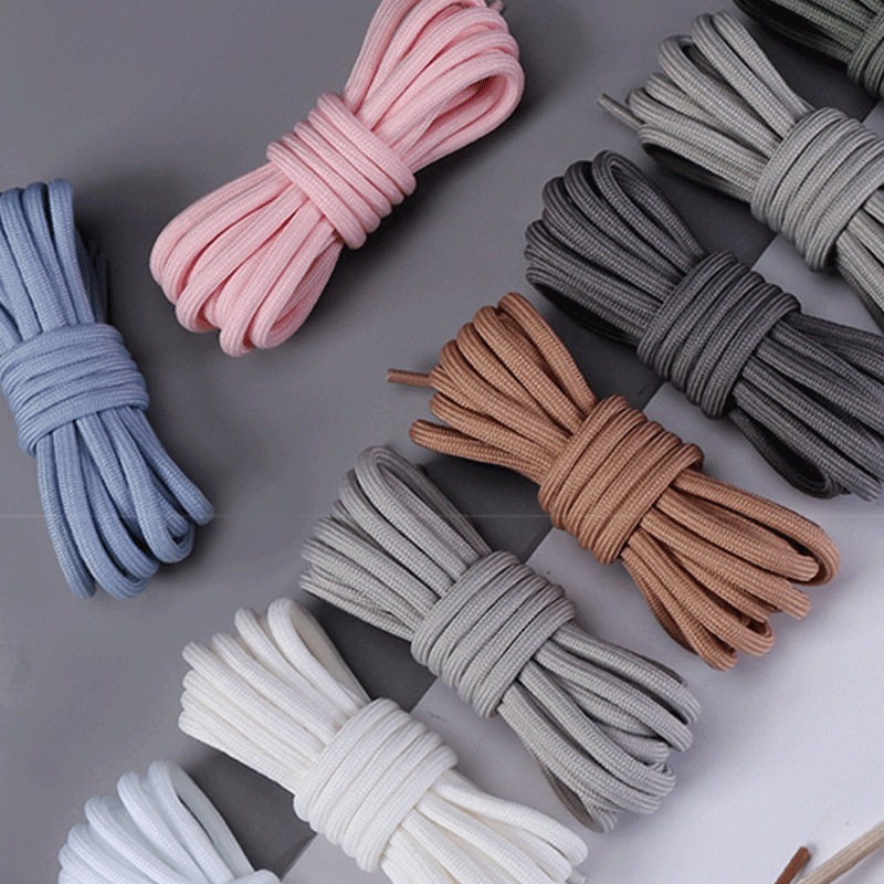 Factory spot 32 ingot round shoelace sports shoelace 4mm black and white color round shoelace core rope drawstring wholesale