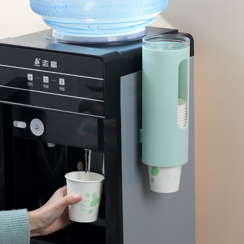 Office Paper Cup Holder Automatic Cup Picker Water Dispenser Punch-Free Dustproof Disposable Paper Cup Plastic Cup Storage Box