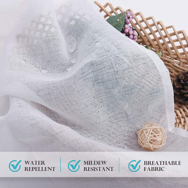 [Spot] White outdoor waterproof window screen transparent Terrace outdoor curtain Amazon cross-border finished gauze curtain
