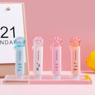 TWINGO Tiangao Cat Claw Eraser Cute Push-pull Pen-shaped Eraser Is Clean and Leaves No Traces for Homework