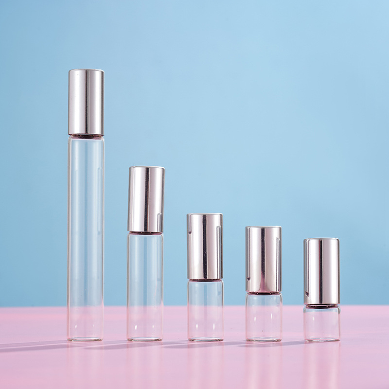 1ml2ml3ml5ml10ml transparent glass perfume essential oil roller bead bottle cylindrical bottle
