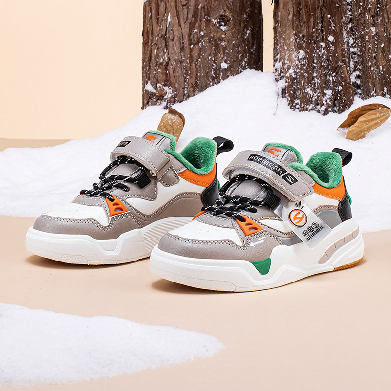 HOBIBEAR two cotton children's shoes boys fleece-lined shoes winter girls warm casual sneaker a generation of hair
