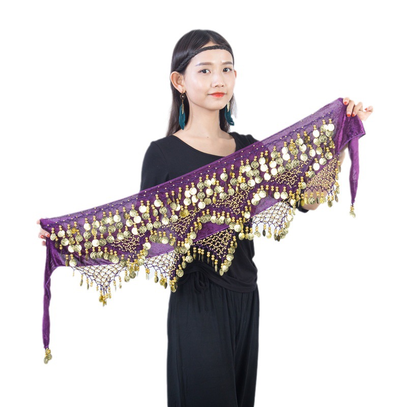 Spot Belly Dance Waist Chain Tribal Dance Hip Towel Indian Dance Performance Belt Waist Seal Stage Performance Practice Accessories