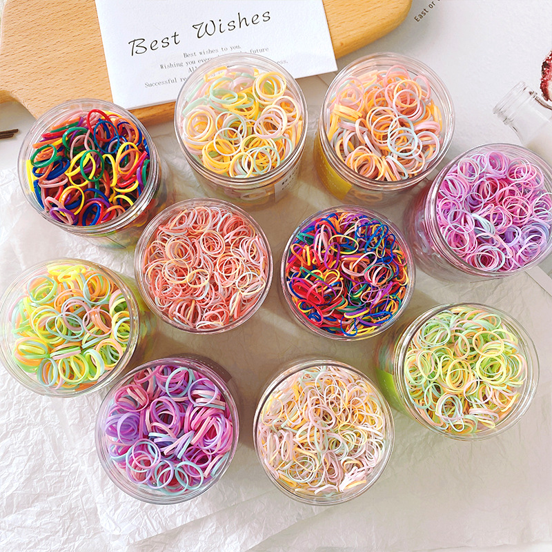 Children do not hurt hair rope rainbow color disposable rubber band Korean simple hair band hair rope baby hair band