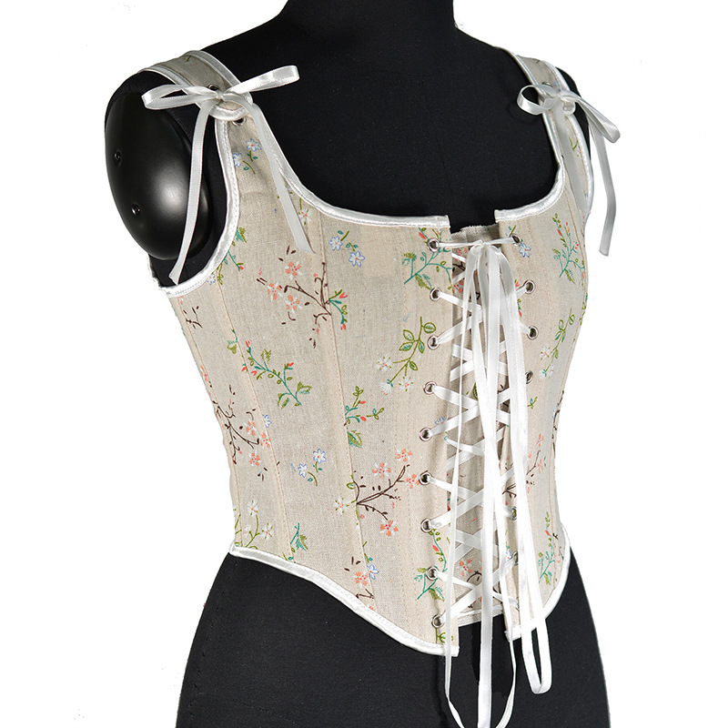 21639フランスの小さな砕花は魚の骨の胸の服の短いチョッキのbustier cropの早春の新型を持ちます。|undefined
