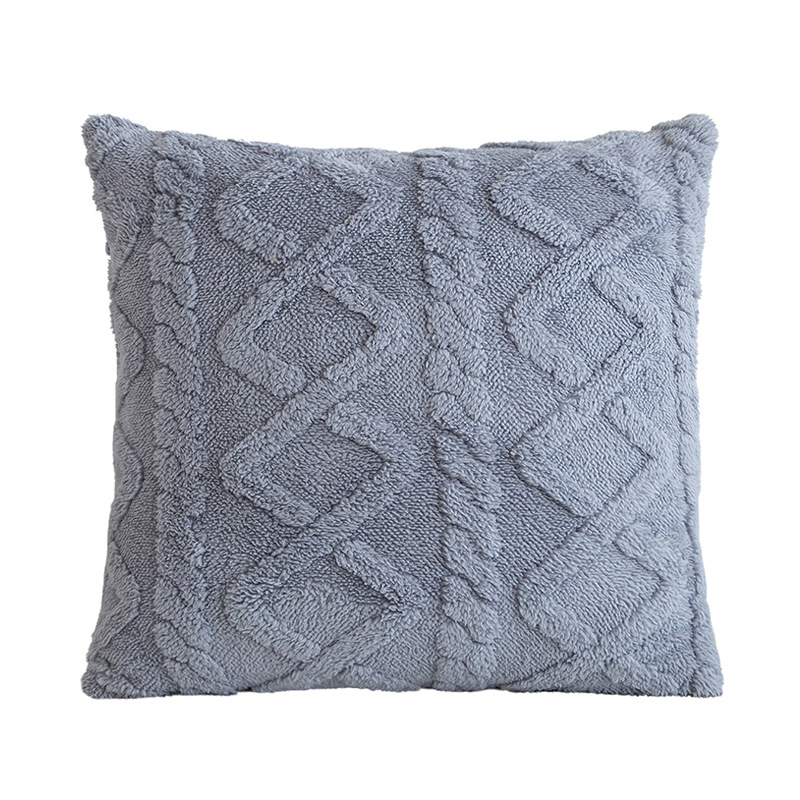 Modern simple double-sided tower velvet pillow case cross-border autumn and winter plush pillow bedside lumbar support living room sofa cushion
