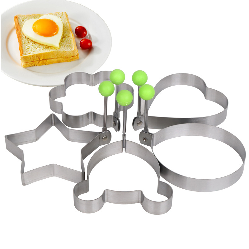 Thickened Stainless Steel Fried Egg Mold Fried Egg Machine Model Artifact Creative Fried Egg Heart-shaped Rice Bunch Mold