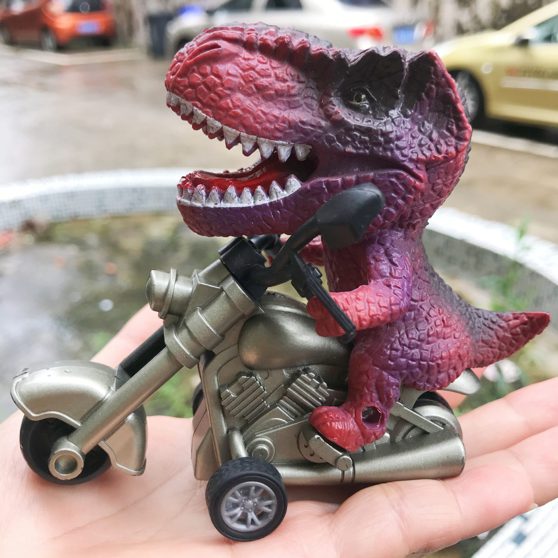 Free Shipping Children's Simulation Dinosaur Inertia Motorcycle Toy suit TikTok Internet Popular Same Boy Toy Car Wholesale